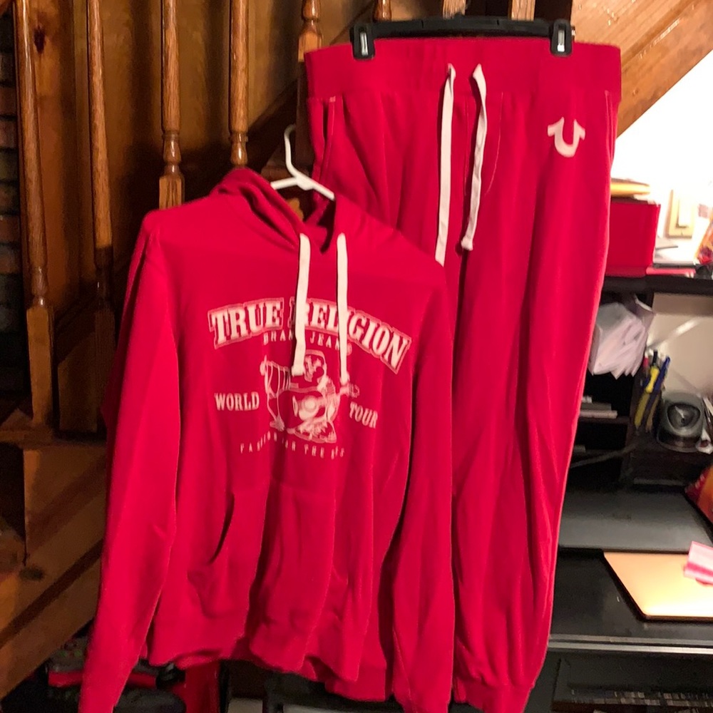 True religion matching hoodie sweatpants outfit